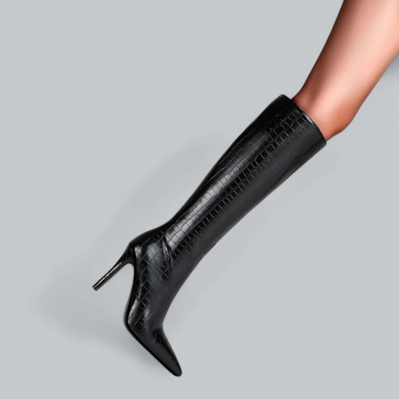 Elara | Pointed Toe Leather Heeled Boots