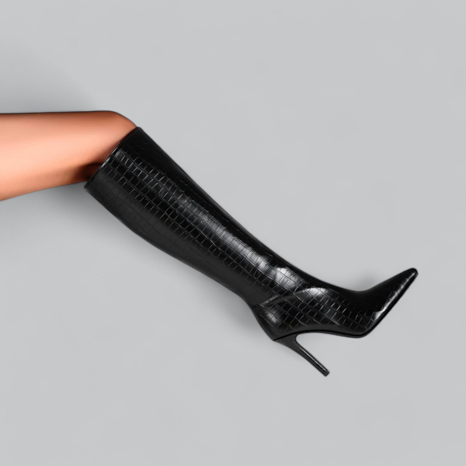 Elara | Pointed Toe Leather Heeled Boots
