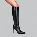 Elara | Pointed Toe Leather Heeled Boots