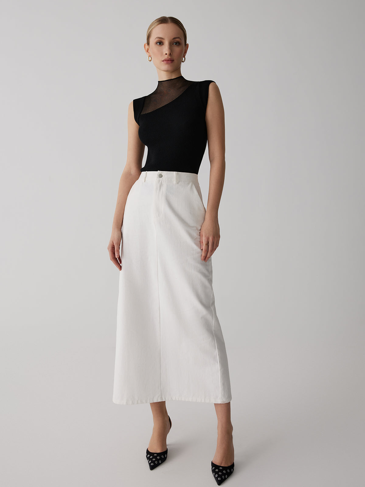 Clara | Sleeveless Mesh Patchwork Top