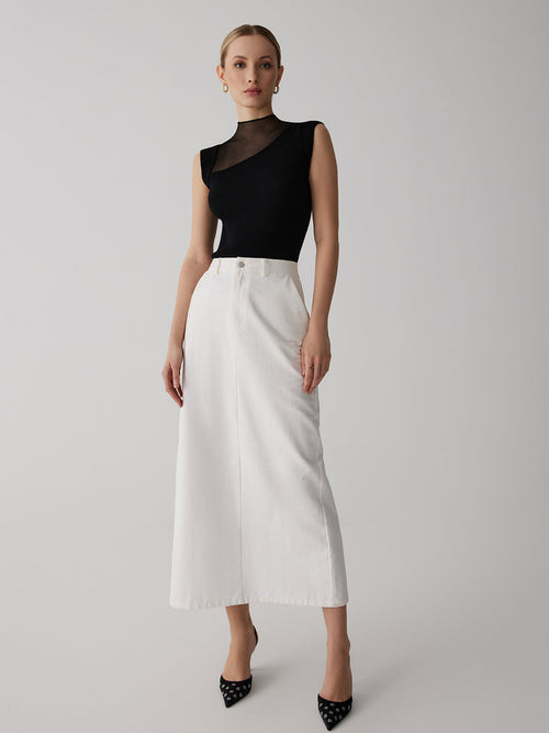 Clara | Sleeveless Mesh Patchwork Top