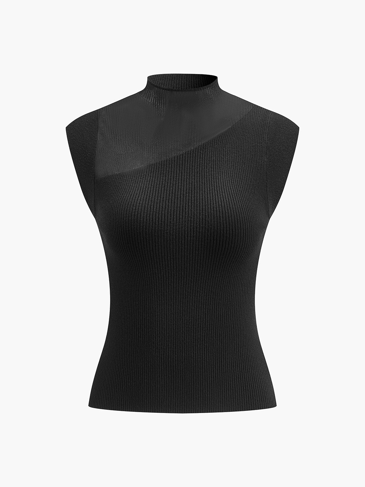 Clara | Sleeveless Mesh Patchwork Top