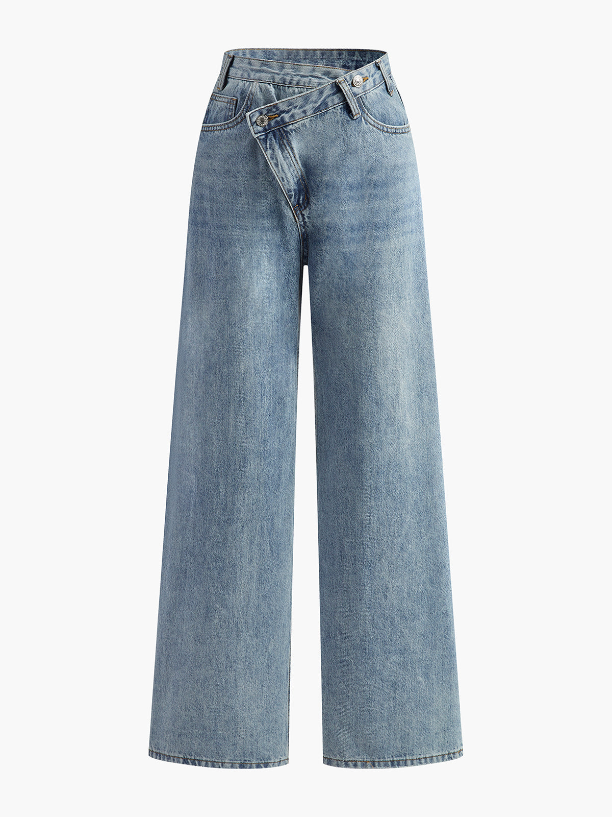 Iris | Asymmetric Waist Wide-Leg Jeans