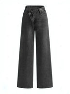 Iris | Asymmetric Waist Wide-Leg Jeans