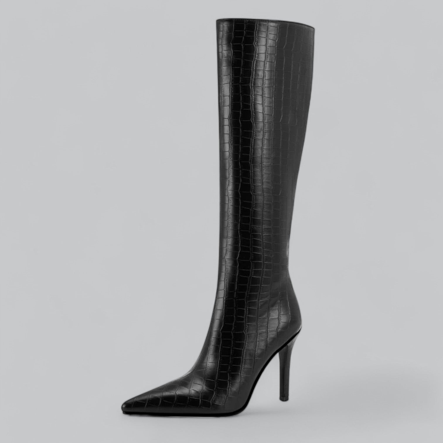 Elara | Pointed Toe Leather Heeled Boots
